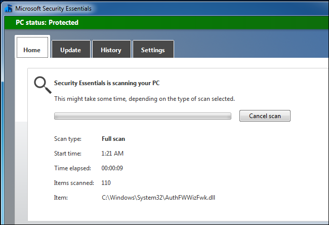 Microsoft Security Essentials Pic.2