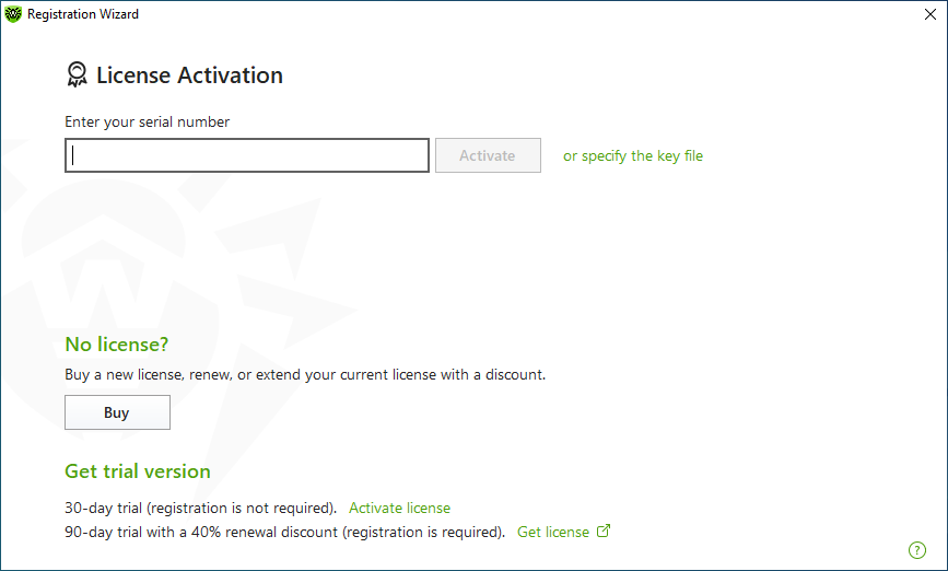 Dr.Web License Activation